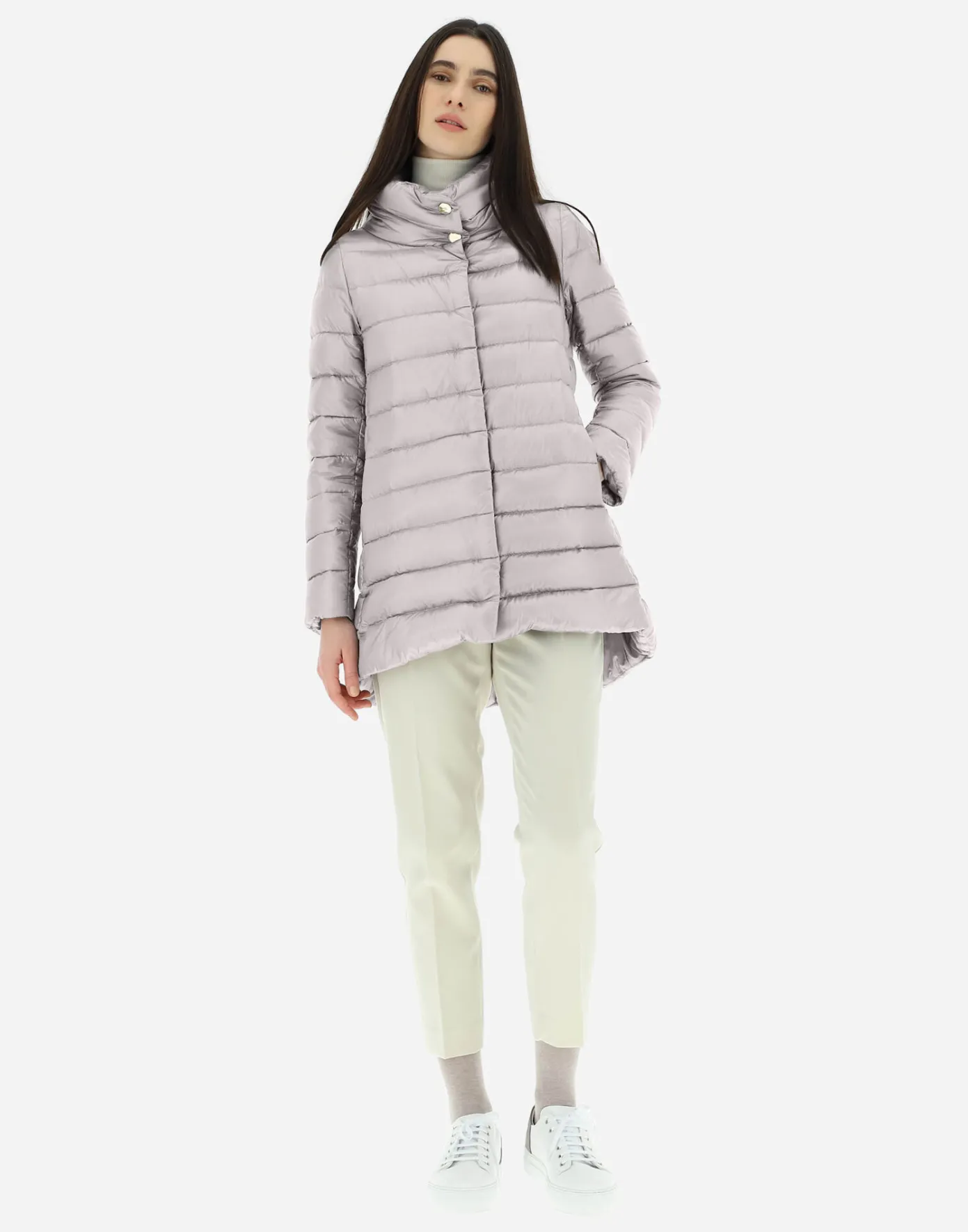 Herno Long Down Jackets | A-Shape Grey Pearl