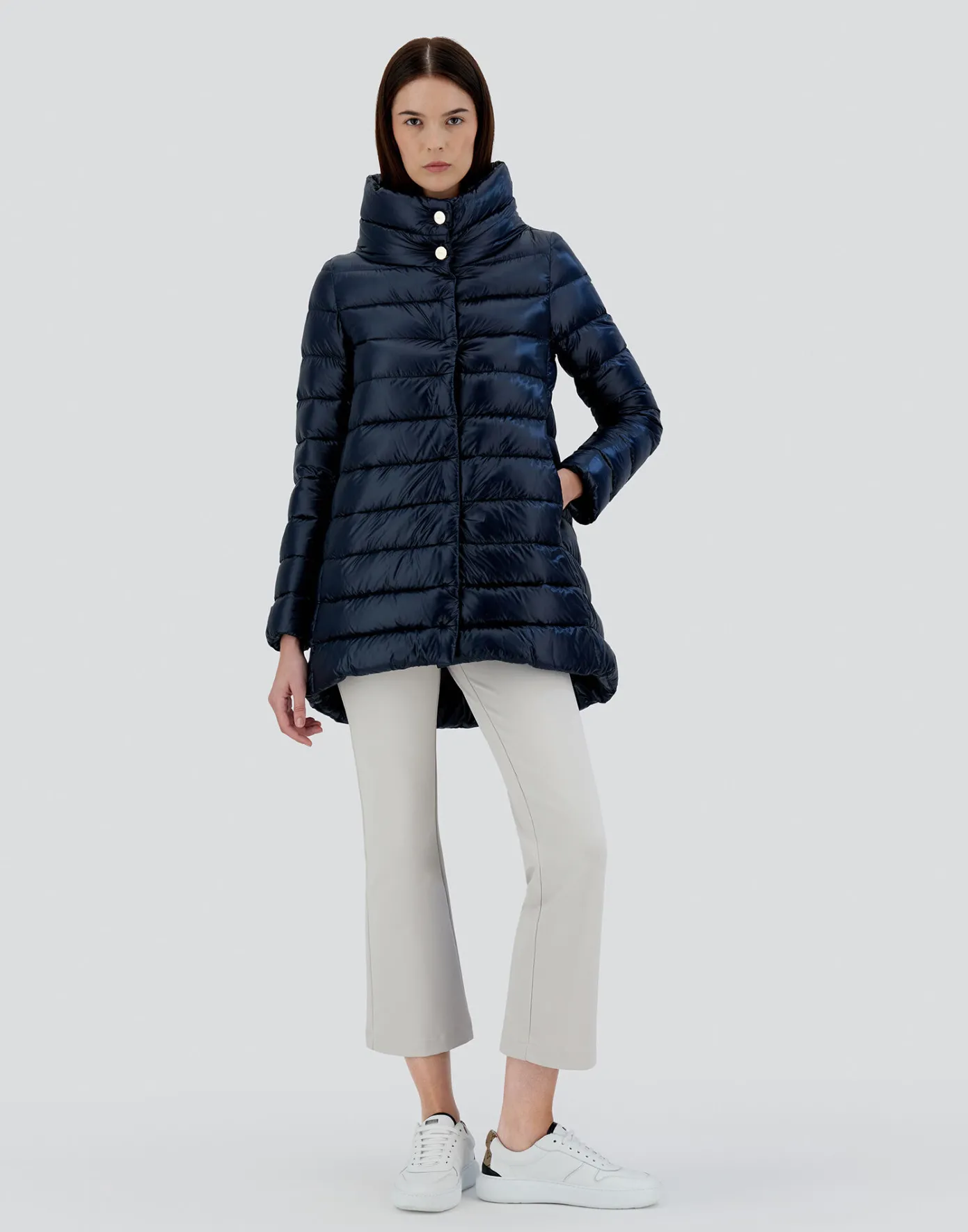 Herno Long Down Jackets | A-Shape Navy Blue