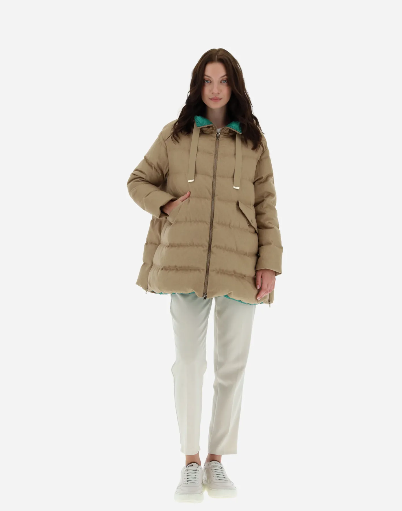 Herno Long Down Jackets | A-Shape Sand