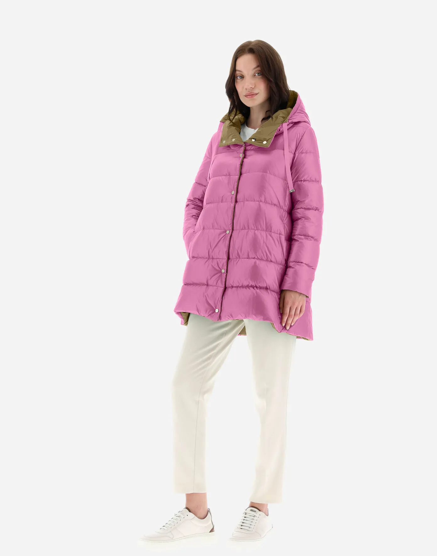 Herno Long Down Jackets | A-Shape Periwinkle