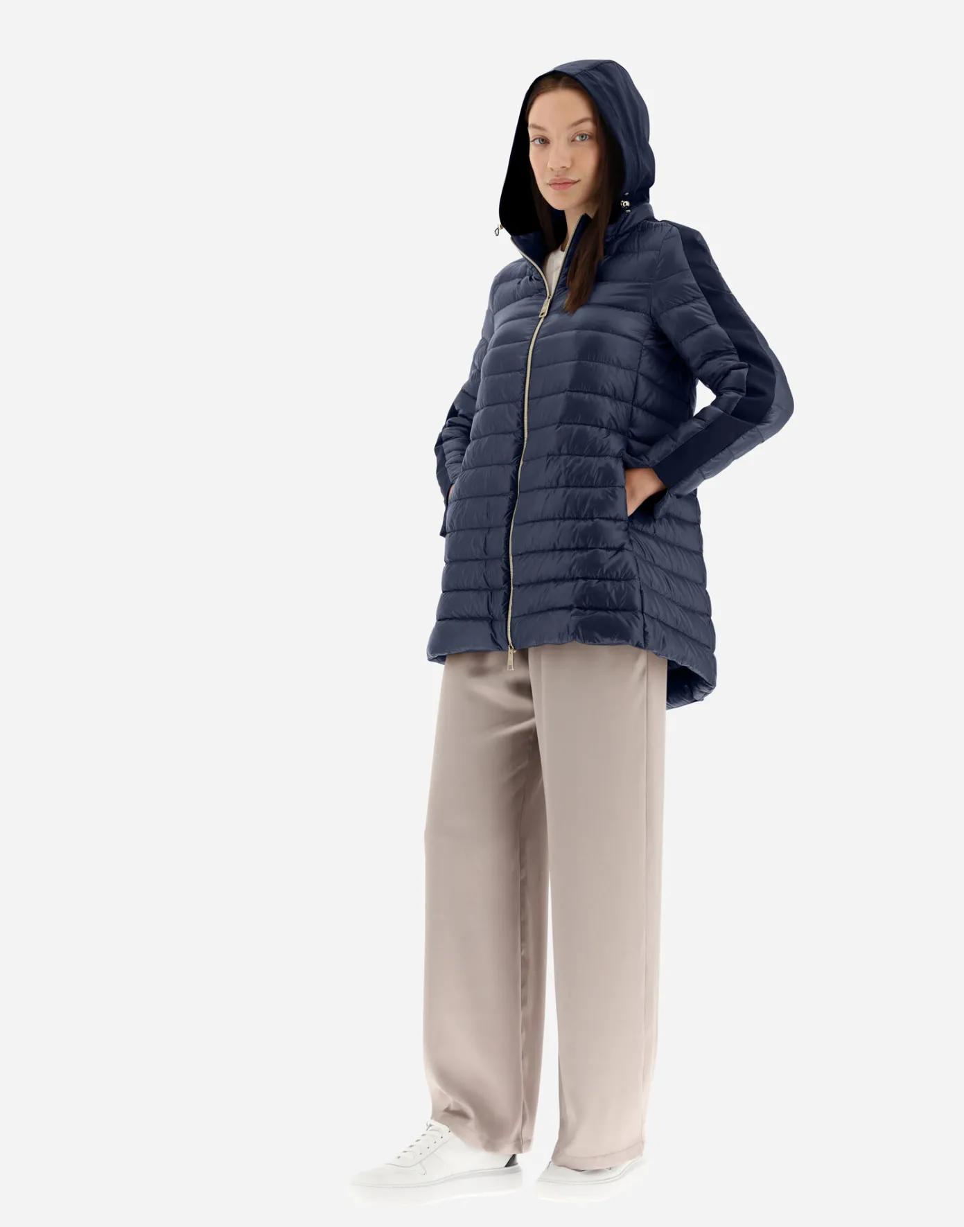 Herno Long Down Jackets | A-Shape New Blue
