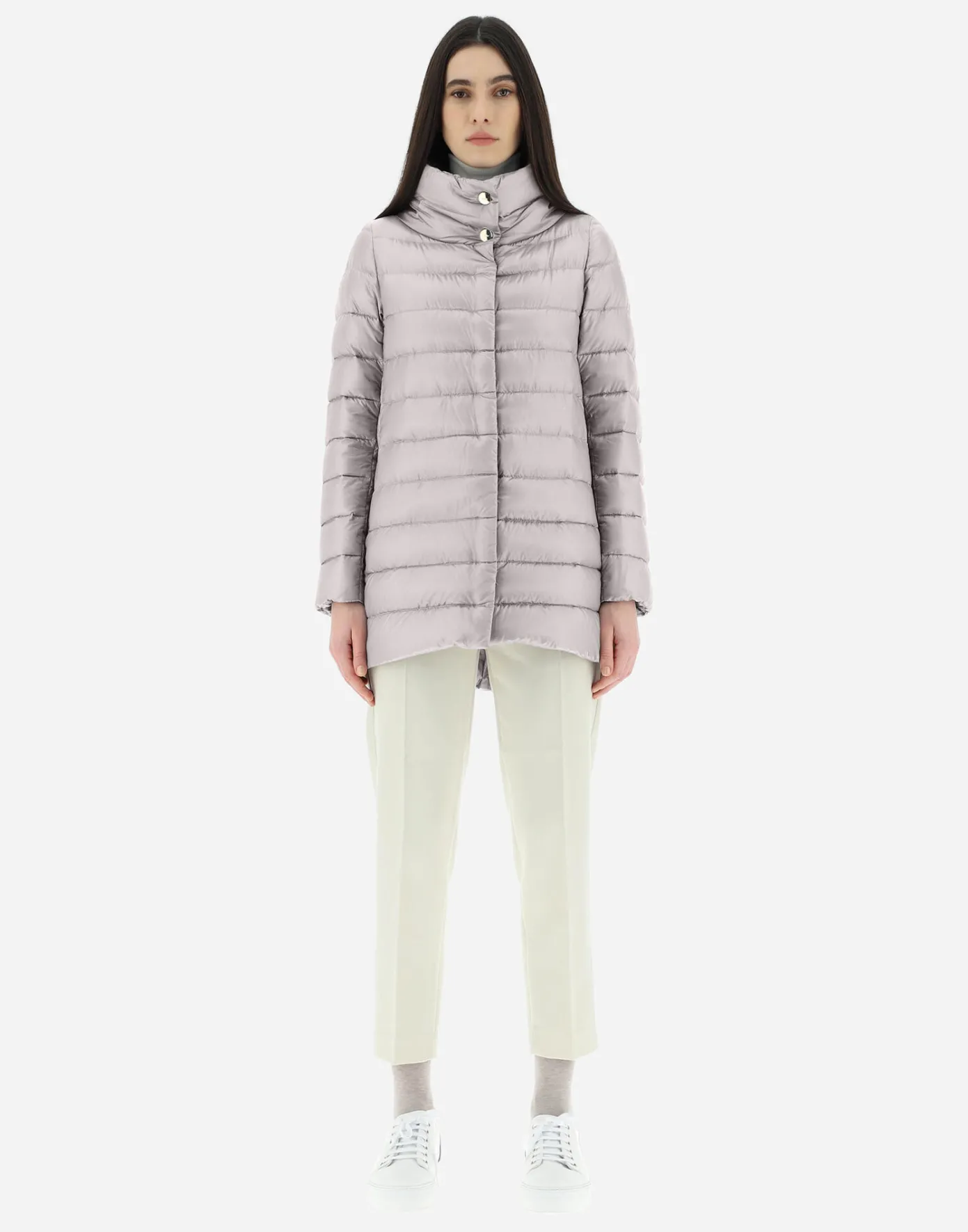Herno Long Down Jackets | A-Shape Grey Pearl