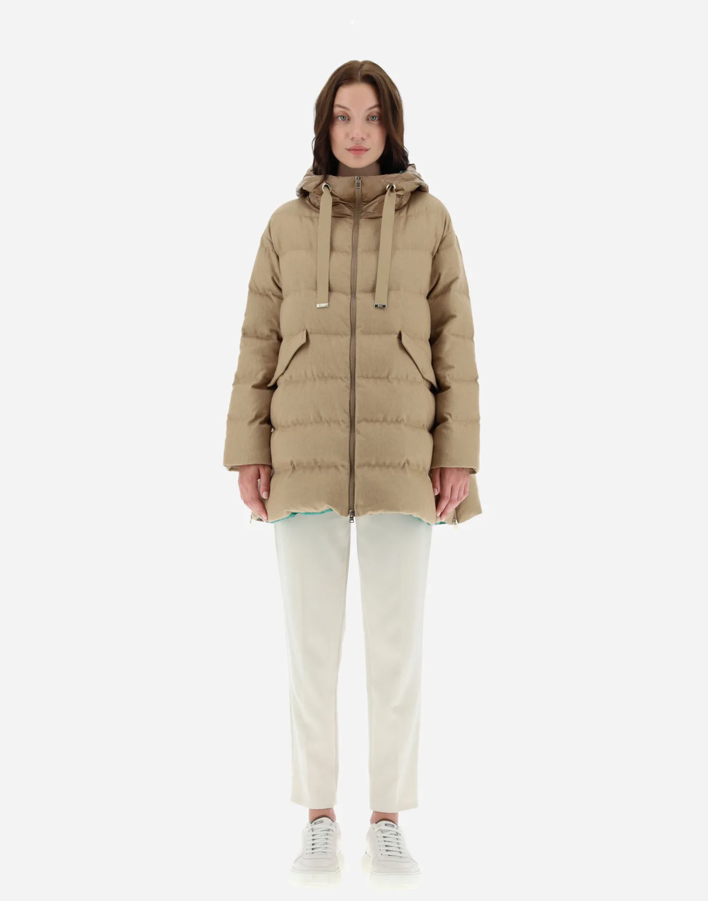 Herno Long Down Jackets | A-Shape Sand