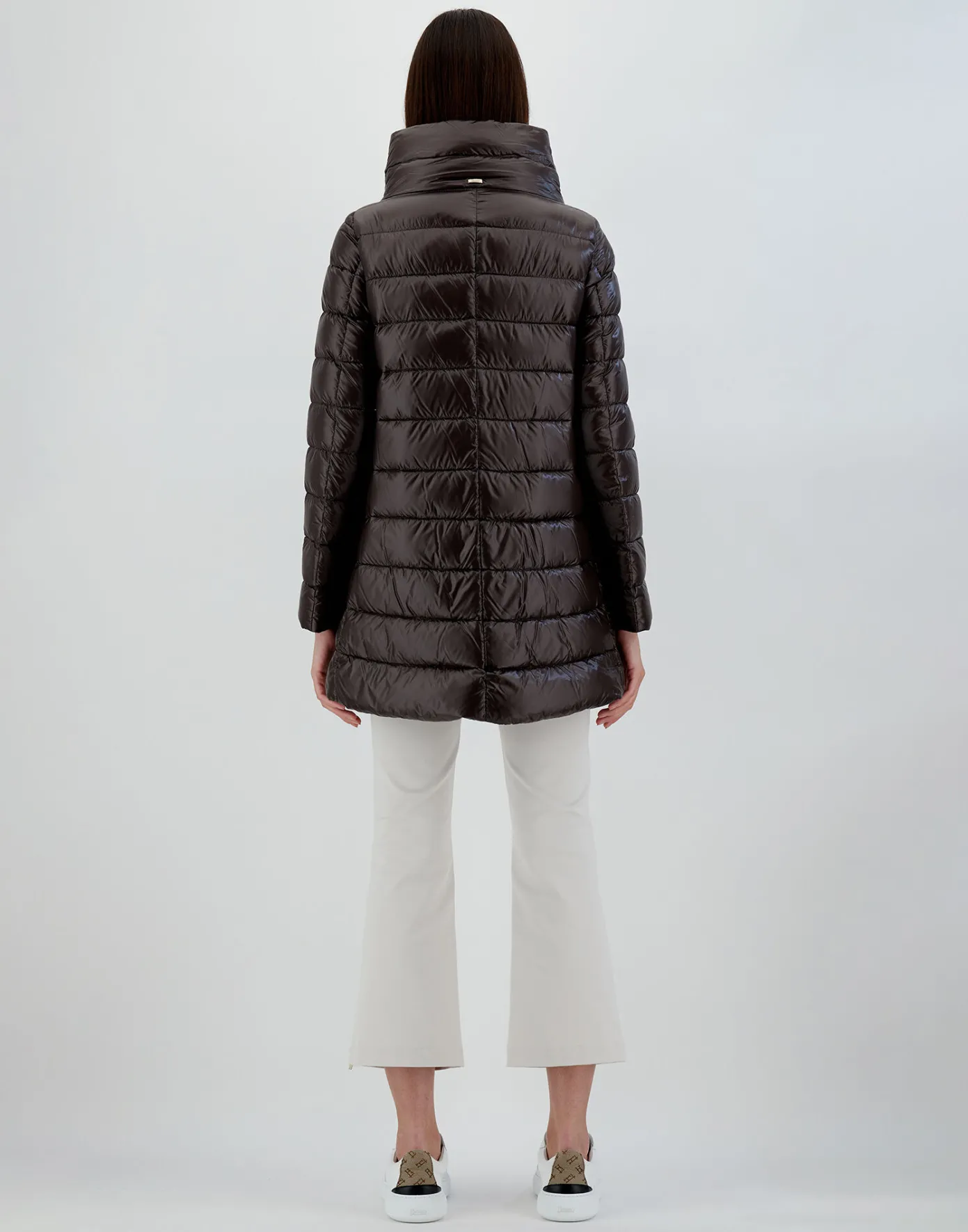 Herno Long Down Jackets | A-Shape Dark Chocolate