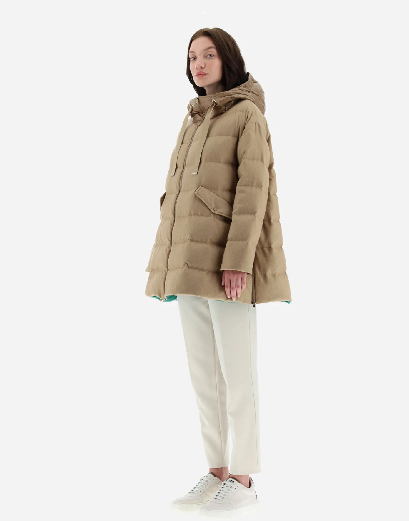 Herno Long Down Jackets | A-Shape Sand