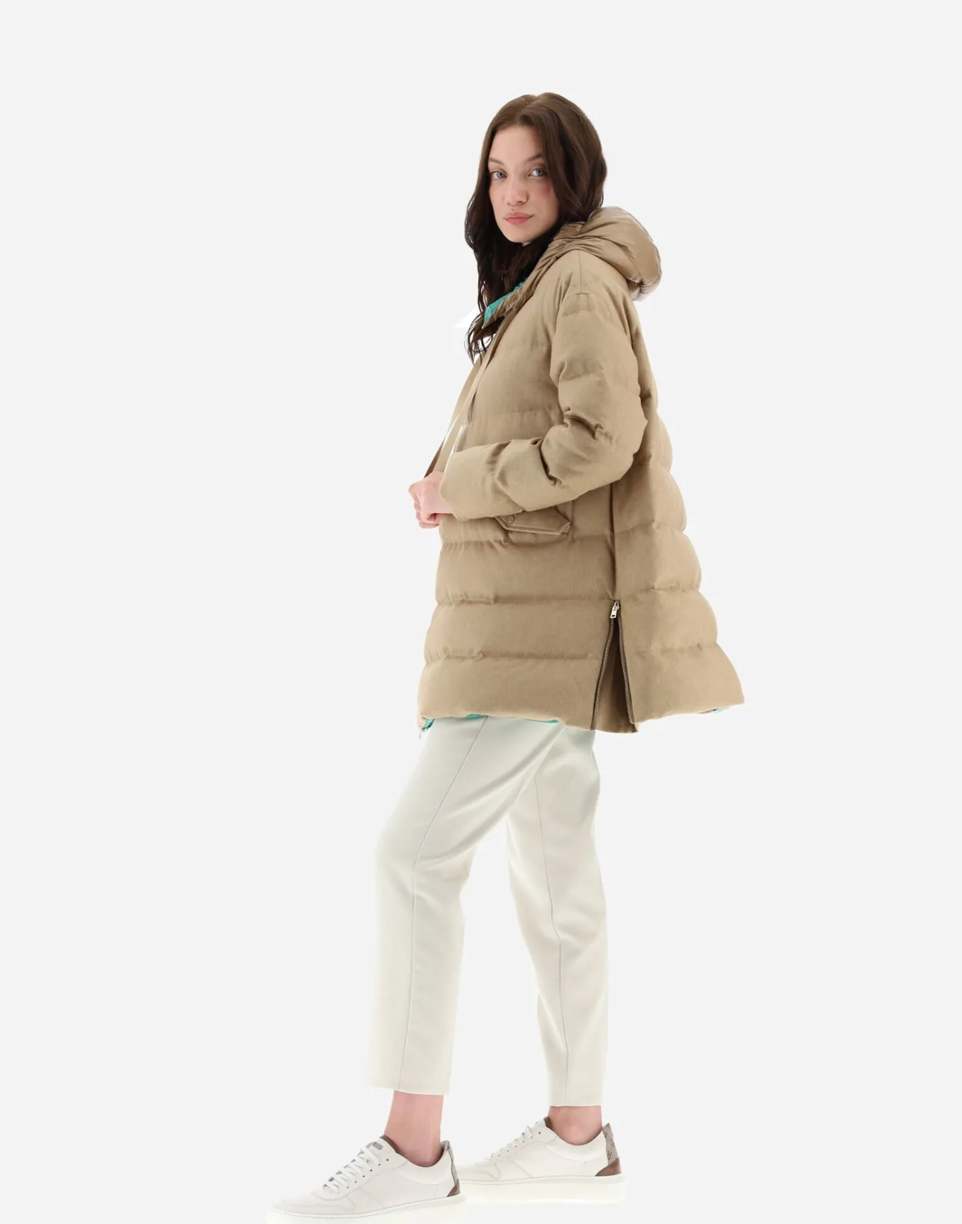 Herno Long Down Jackets | A-Shape Sand